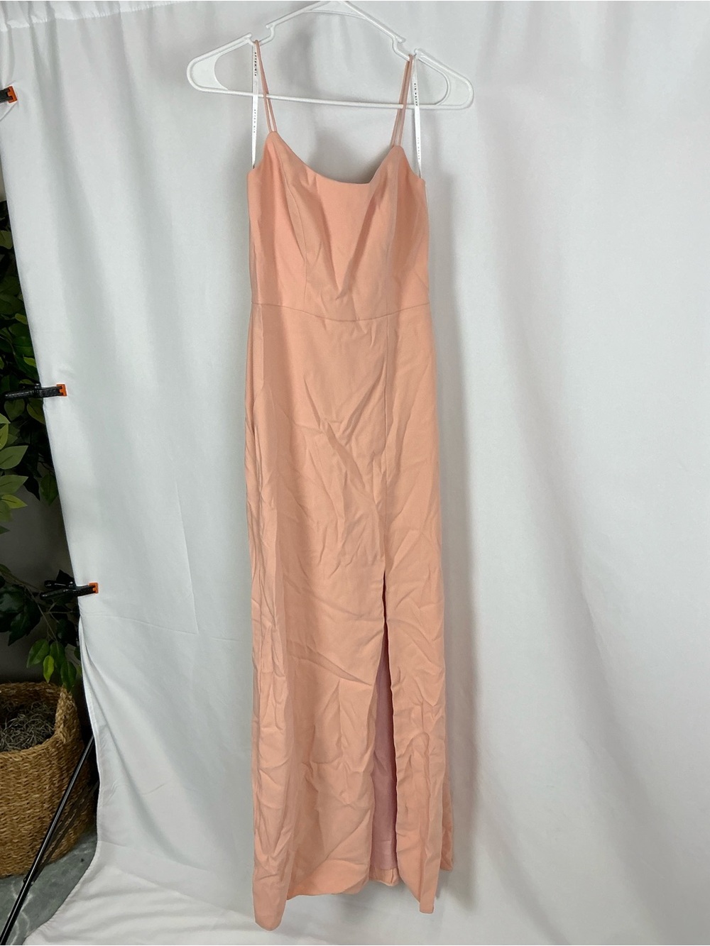 After Six Peach Slip Maxi Dress with Front Slit
